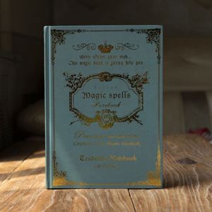 Carnet de notes étudiant grand format à couverture rigide, style rétro européen, avec motifs floraux dorés en relief, pour l'automne - Product Image 4