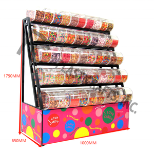 Large candy display stand with acrylic bins