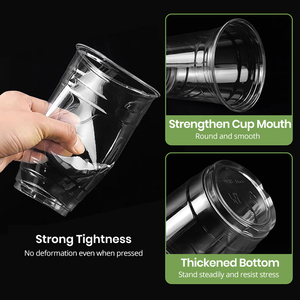 Biểu tượng tùy chỉnh 12/14/18/20/24/16oz Pet dùng một lần rõ ràng Cà Phê Đá ly ly nhựa với nắp - Product Image 3