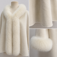 Nouvelle Arrivée 2026 – Manteau en Laine et Fourrure Premium Élégant et Chaud, Veste d'Hiver en Peluche avec Capuche en Fourrure, Manches Détachables Écologiques