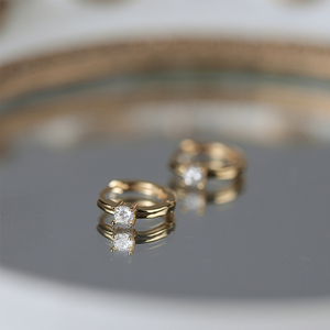 Boucles d'oreilles ROXI simples en zircon 5A, argent S925, plaqué or 18 carats, cadeau de mariage - Product Image 6