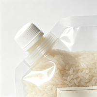 Pochette à riz avec bec verseur et poignée transparente, 2kg 5kg 10kg, bouchon à vis, anti-humidité, impression personnalisée pour céréales, grains, épicerie, emballage de magasin