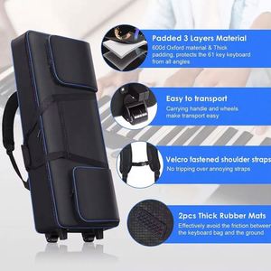 Échantillon gratuit : Housse de clavier musical personnalisée en usine, sac de transport pour clavier de piano, housse de transport pour piano, étui pour clavier 61 touches avec roulettes - Product Image 3