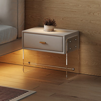 Table de chevet en acrylique moderne et simple pour petite chambre Armoire suspendue transparente de luxe Internet Celebrity Ins TV Stands
