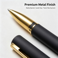Bolígrafo de Metal con Detalles en Dorado y Logotipo Personalizado, Regalo Corporativo Perfecto para Clientes
