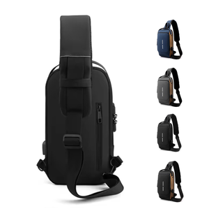 Tas selempang sepeda motor tahan air pria penjualan laris 2025 tas selempang sepeda dengan kunci Logo kustom USB tas selempang anti-maling - Product Image 2