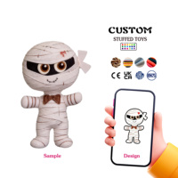 Peluche bandage blanche effrayante et mignonne, décoration d'Halloween, poupée momie, commandes en gros bienvenues, support OEM/ODM