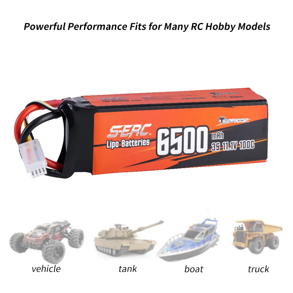 Sunpadow 3S 11.1V Lipo Pin 6500MAh 100C Mềm Trường Hợp Với Deans T Cắm Cho RC Xe Xe Tải Thuyền Xe Tăng Buggy Racing Sở Thích