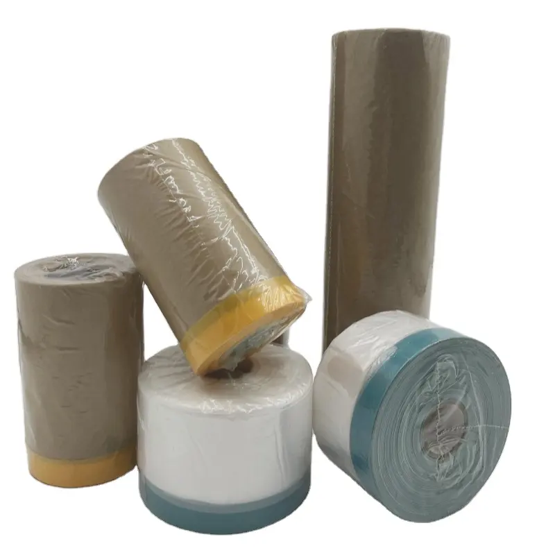 Wholesale Price LOW MOQ 90' x 72" OEM Golden Supplier Masking protective Film Tape For Car Painting