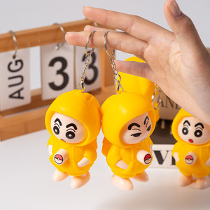 Poupée Shin-chan à visages interchangeables, porte-clés dessin animé en ABS de 9,5 cm, jouet anti-stress pour enfants - Product Image 3
