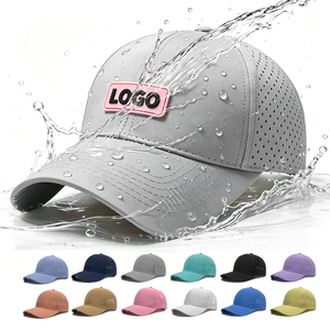Casquettes de baseball structurées à 6 panneaux avec <span class=keywords><strong>logo</strong></span> brodé personnalisé, bord incurvé, perforations découpées au laser, pour la randonnée, le camping, le golf, casquettes de camionneur - Product Image 1