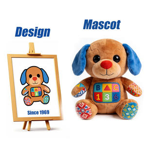 Özel Peluş Bebek Oyuncağı Gülen ve Öğrenen Akıllı Aşamalar Köpek Yavrusu Müzikli Peluş Işıklı Öğrenme Şarkıları Unisex 8+ Yaş - Product Image 1