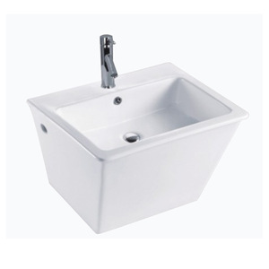 Lavabo de Cerámica de Pared Ouni G1007, Lavabo de Una Pieza de 58x48cm - Product Image 2