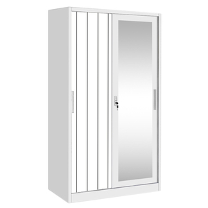 Armario Corredizo de Acero de Dos Puertas con Espejo para Dormitorio Moderno - Product Image 5