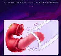 Vibromasseur 4-en-1 à Langue Pénétrante, Dildo Rose, Jouet Sexuel, Stimulateur Clitoridien, Vibromasseur Puissant à Langue Oscillante pour Point G, Jouet Sexuel Adulte pour Femme