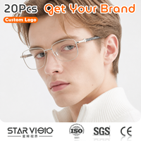 Monture de lunettes optiques carrées en métal argenté de luxe avec logo personnalisé, pour femmes, en acétate, design tendance