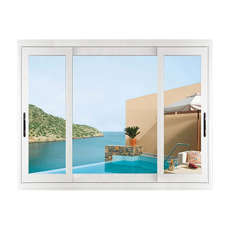 China manufacturer cheap price upvc profile doors and window custom residential house horizontal sliding pvc glass window
