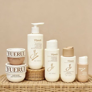 Ensemble de flacons classiques en plastique HDPE pour shampoing et lotion corporelle, 125 ml-500 ml, avec bouchon à disque, pot pour <span class=keywords><strong>masque</strong></span> capillaire en PP, emballage imprimé UV - Product Image 4