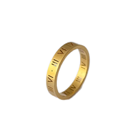 Bestseller Trendy 18 Karat Gold Edelstahl Unisex Ringe Euro-Amerikanisches Paar Römische Ziffer Hohl buchstaben Modisch Stilvoll