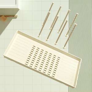 Estante de secado de platos de cocina, cesta a prueba de pan, biberón, caja de almacenamiento, portavasos de plástico con tapa de concha - Product Image 3