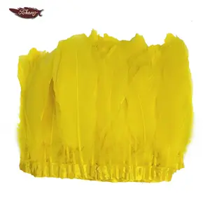 Robe de danse en plumes d'oie jaune, grande taille, 15-20cm, coupe, pour la danse, décoration de châle, vente en gros, 2020