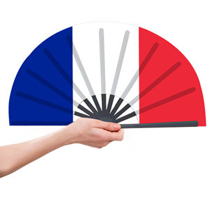Abanicos Plegables de Bambú con la Bandera de Francia al por Mayor, Abanico de Mano para Carnaval, Boda, Festival, Fiesta, Agencia de Viajes - Product Image 4