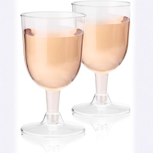 Verre à vin rouge jetable transparent de 160 ml avec paillettes dorées roses, sans BPA, tige moyenne, pour les fêtes - Product Image 5