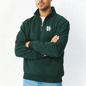 Sudadera de Alta Calidad con Estampado en Relieve Personalizado, 380 g/m², Felpa Francesa, Cuello Alto, Cierre de Cremallera, para Hombre - Product Image 2
