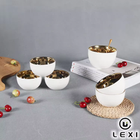 Pot à beurre en céramique noir et blanc avec couvercle en bambou et couteau, boîte de conservation hermétique pour beurre, prêt à poser sur comptoir, ensemble de cuisine