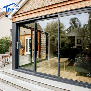 Cửa sổ Nhôm Nhà hiện đại & cửa trượt kính ba Thiết kế vỉ nướng đơn giản để sử dụng ngoài trời & nội thất - Product Image 1