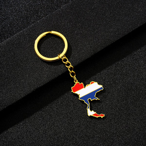 Thời Trang Hot Bán Retro Phong Cách Dân tộc Thép Không Gỉ Thái Lan Bản Đồ Cờ Mặt Dây Chuyền Keychain <span class=keywords><strong>Top</strong></span> Người Bán UV Kim Loại <span class=keywords><strong>Keyring</strong></span> Trang Trí - Product Image 2