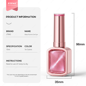 JTING Now Trend 16 colors Glass Aurora Cat Eye Gel Collection 3D Cat Eye Gel polish <b>set</b> Hema/TPO Free OEM Aurora Gel <b>Nail</b> Polish - Product Image 6