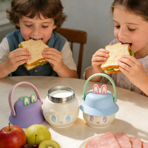 <span class=keywords><strong>Bouteille</strong></span> d'eau <span class=keywords><strong>isotherme</strong></span> sous vide pour enfants de 14 oz avec pailles anti-fuite à double paroi, sans BPA, résistante au <span class=keywords><strong>froid</strong></span>, en acier inoxydable, style mignon - Product Image 4