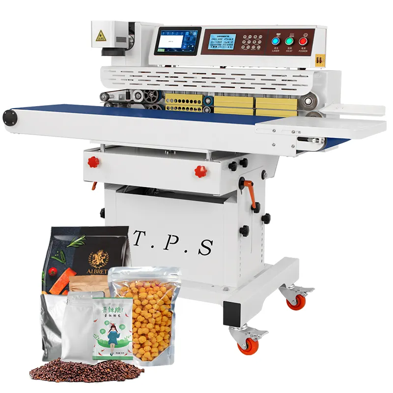 ماكينة TEPPS 320 FOL للقفل بالألياف الضوئية، ماكينة وقفل وبطاقة التعليم والتاريخ لتغليف الأطعمة لأكياس القهوة