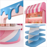Meubles d'exposition colorés pour confiserie, en bois, métal, acrylique, avec éclairage LED, pour centre commercial, commerce de détail et glacier, design personnalisé
