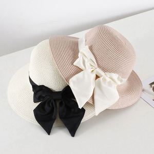 2023 Hot Sale Bow Fisherman Bucket Hats Female Spring Floppy Outing Sunscreen <b>Visor</b> Beach Sun Summer <b>Straw</b> Hat - Product Image 4