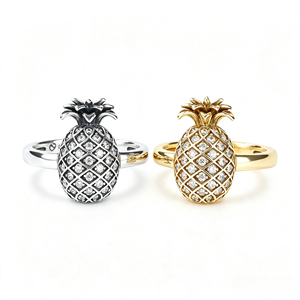 Anello a Forma di Ananas per Donne, Stile Coreano, Anello di Tendenza, Gioiello da Dito Carino - Product Image 1