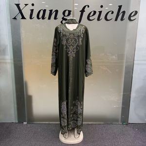 Nuevo Vestido Abaya Musulmán Africano Largo, Elegante y Tradicional, con Pedrería y Mangas Largas <span class=keywords><strong>para</strong></span> Mujer - Product Image 4