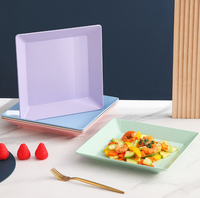 Assiettes à apéritif personnalisées en paille de blé, incassables, 8,3 pouces, rectangulaires, vaisselle en plastique pour pique-nique