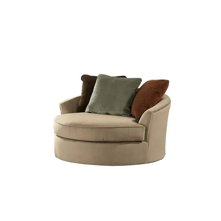 Attractive price new type round hotel lobby sofa round wooden chair round fabric chair