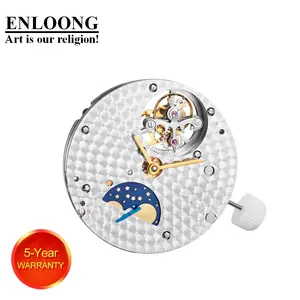 Movement ENLOONG Luxury Tourbillon Movement With Real Moon Phase Lunar Phase 19 Jewels Manual Winding OEM LOGO Tourbillon Movement