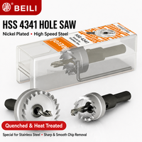 Scie cloche industrielle BEILI HSS 4341 nickelée 16-60 mm pour perçage de tôles fines en acier inoxydable, fer et aluminium