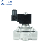 Vanne solénoïde à diaphragme électrique DKV 2W normalement fermée en acier inoxydable de 1 pouce AC220V DC12V/24V pour l'eau