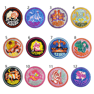 Parches redondos del zodiaco, 12 Constelaciones personalizadas de alta calidad - Product Image 2