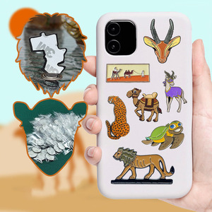 Phim Hoạt Hình Sáng Tạo Nhà Máy Điện Thoại Di Động Huy Hiệu Dán Thời Trang Đầy Màu Sắc Tùy Chỉnh Điện Thoại Kim Loại Pin Dán - Product Image 1