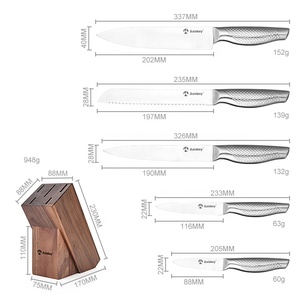Gran oferta, juego de cuchillos de Chef de acero inoxidable con mango hueco, cuchillos de cocina, hoja de Metal 3Cr13, incluye caja de regalo - Product Image 6