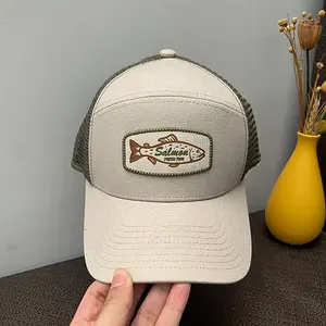 Casquette de camionneur brodée 3d en maille classique en coton pour hommes, sports à bord plat, chapeaux de camionneur à 6 panneaux avec logo personnalisé