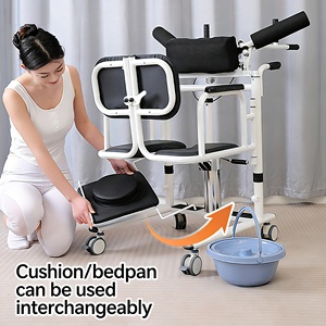 Chaise de transfert hydraulique pour patient avec fonction toilettes, chaise de douche et table à manger pour personnes <span class=keywords><strong>âgée</strong></span>s handicapées - Product Image 3