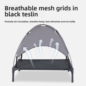 पोर्टेबल वाटरप्रूफ ठोस पैटर्न गर्मी ठंडा बड़े ऊंचे पालतू बिस्तर के साथ चंदवा आउटडोर हटाने योग्य शेड कुत्ते बिल्ली खाट बॉक्स - Product Image 4