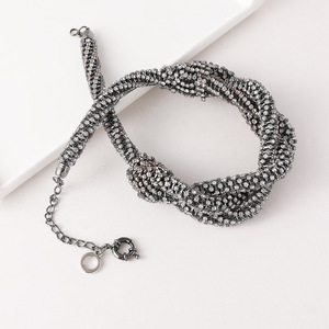 قلادة كايمي <span class=keywords><strong>2026</strong></span> العصرية، مجوهرات شعبية بتصميم عتيق متعدد الطبقات، سلسلة معدنية ملفوفة مع خرز، قلادة ماسية، إكسسوارات - Product Image 5